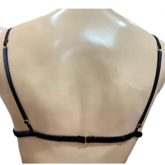 Victorias Secret Bling Rhinestone Heart Sexy sheer mesh unlined bralette bra L - Picture 3 of 3